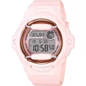 Image of Ladies Casio 'Baby G' Pink and LCD Plastic/Resin Quartz Chronograph Watch