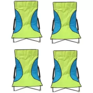 Image of 4 Green Nalu Folding Low Seat Beach Chair Camping Chairs