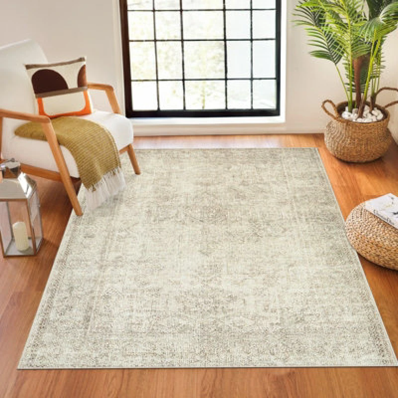 Image of Becki Owens X Livabliss Vintage Oriental Boho Sage/cream Margot Area Rug 200 X 275cm - Easy Care, Ideal For Living Room & Bedroom
