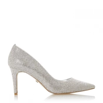 Image of Dune Silver 'Bombshell' High Stiletto Heel Court Shoes - 3