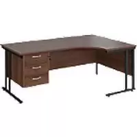 Image of Dams International Right Hand Ergonomic Desk MC18ERP3KW 1,800 x 1,200 x 725 x 800 - 990 mm
