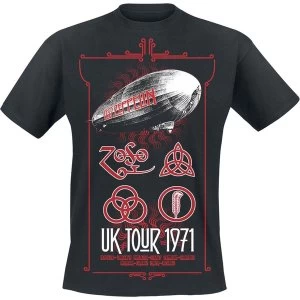 Image of Led Zeppelin - UK Tour '71. Unisex Medium T-Shirt - Black