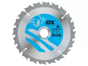 Image of OX Tools OX-TCTW-TF-1502020 OX Wood Cutting Thin Kerf Circular Saw Blade 150mm x 20 x 20T ATB