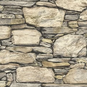 Image of Fine Decor Fine Decor Stone Wall Peel and Stick Wallpaper