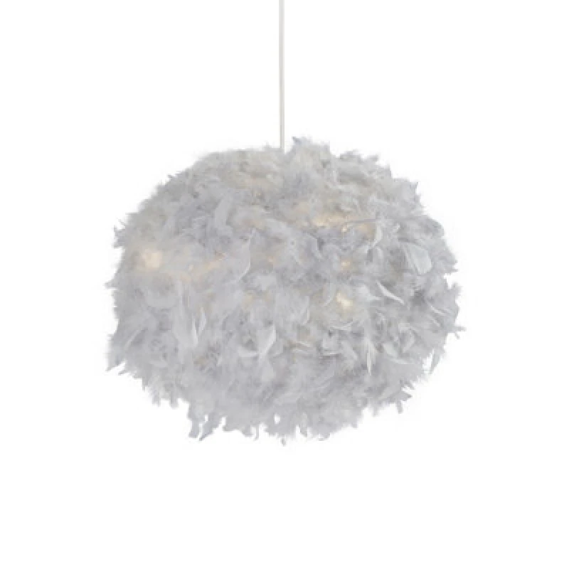 Image of SO'HOME 50cm Grey Feather Ceiling Shade Grey ONE SIZE