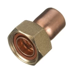 Image of Wickes End Feed Straight Tap Connector - 22mm Pack of 2
