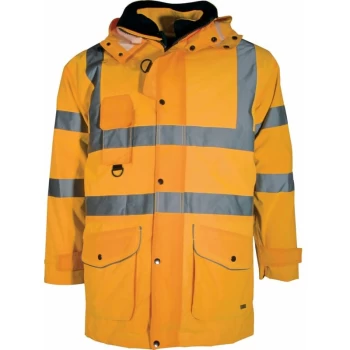 Image of Hi-vis Large Orange Waterproof & Breathable 5-in-1 Coat (EN20471) - Tuffsafe