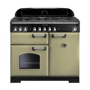 Image of Rangemaster 100910 CDL100DFFOG-C Classic Deluxe 100cm Dual Fuel Range Cooker O Green-C