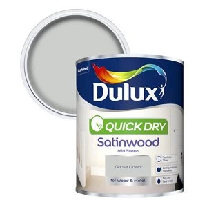 Image of Dulux Quick Dry Goose Down Satinwood Mid Sheen Paint 750ml