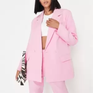 Image of Missguided Tailored Double Breasted Blazer - Pink