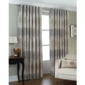 Image of Riva Home Oakdale Tree Design Eyelet Curtains (46 x 72" (117 x 183cm)) (Silver) - Silver