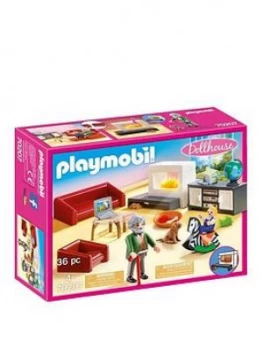 Image of Playmobil 70207 Dollhouse Living Room With Fireplace