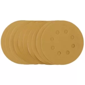 Image of Draper Gold Sanding Discs with Hook & Loop, 125mm, 320 Grit (Pack of 10)
