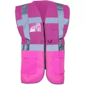 Image of Yoko Hi-Vis Premium Executive/Manager Waistcoat / Jacket (M) (Pink) - Pink