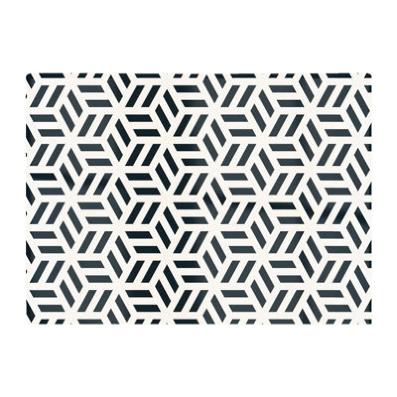 Image of Warren Reed Designer Geometric Monochrome Hexagonal Pattern Glass Chopping Board