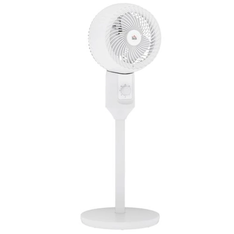 Image of HOMCOM 9" Air Circulator Fan 70° Oscillation Carry Handle Black White White