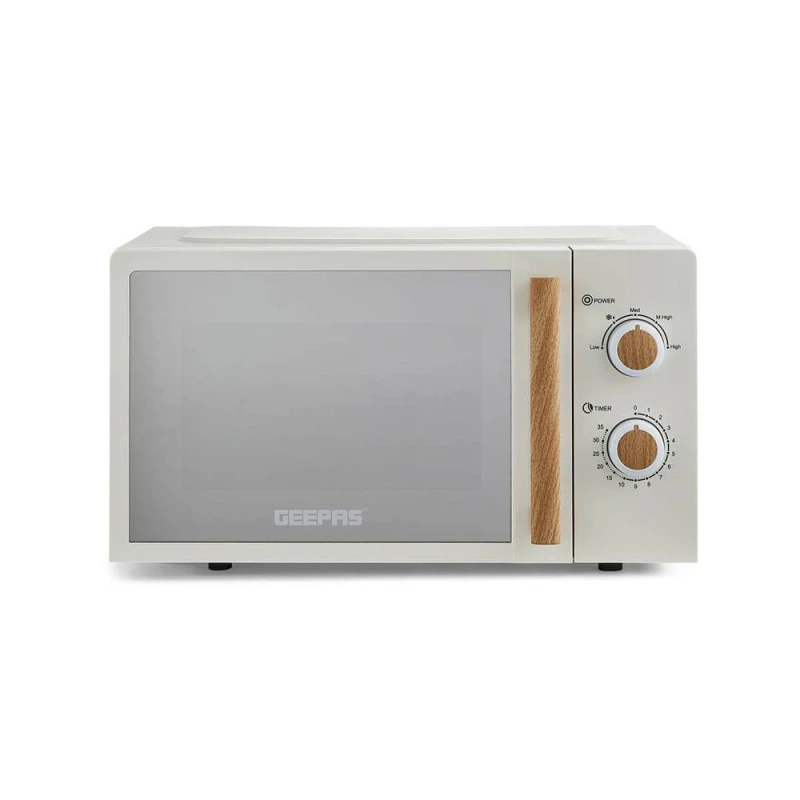 Image of Geepas 20L NORDiQ Microwave Oven 700W 5 Power Levels, Mirror Door in Cream Cream Unisex