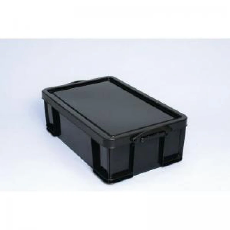Image of ESE Direct 50L Black Recycled Really Useful Box - 230 x 440 x 710mm 373812 Plastic Stacking Containers