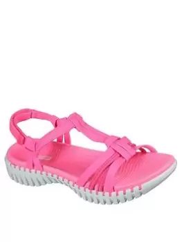 Image of Skechers Go Walk Smart Strap Sandal Flat Sandal - Pink, Size 6, Women