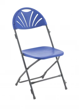Image of Linking Fan Back Folding Chair - Blue