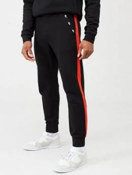 Image of Lacoste Sports Sports Tape Logo Joggers - Black, Size 3=S, Men