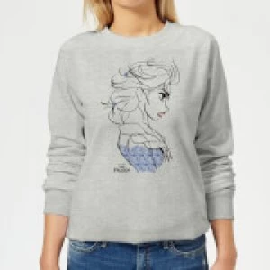 Image of Disney Frozen Elsa Sketch Strong Womens Sweatshirt - Grey - M