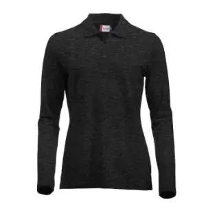Image of Clique Womens/Ladies Classic Marion Melange Long-Sleeved Polo Shirt (XL) (Anthracite)