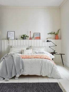 Image of Helena Springfield Grey Woven Spot Bedding Set - Double