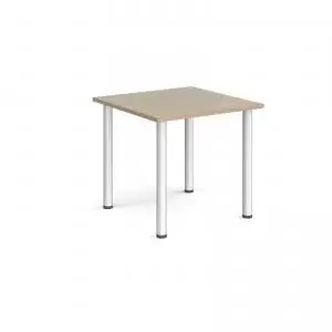 Image of Rectangular silver radial leg meeting table 800mm x 800mm - barcelona