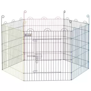 Image of PawHut Pet Playpen Crate, with Six Panels, Door, for Indoors and Outdoors