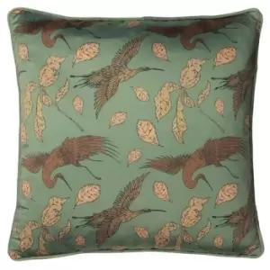 Image of Paoletti Harper Square Cushion Cover (One Size) (Bay Green)