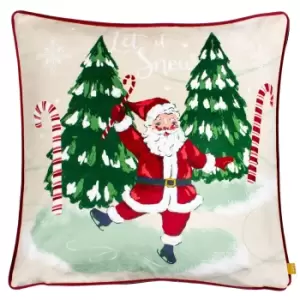 Image of Jolly Santa Let It Snow Cushion MultiColoured