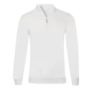 Image of SOLS Mens Stan Contrast Zip Neck Sweatshirt (M) (White)
