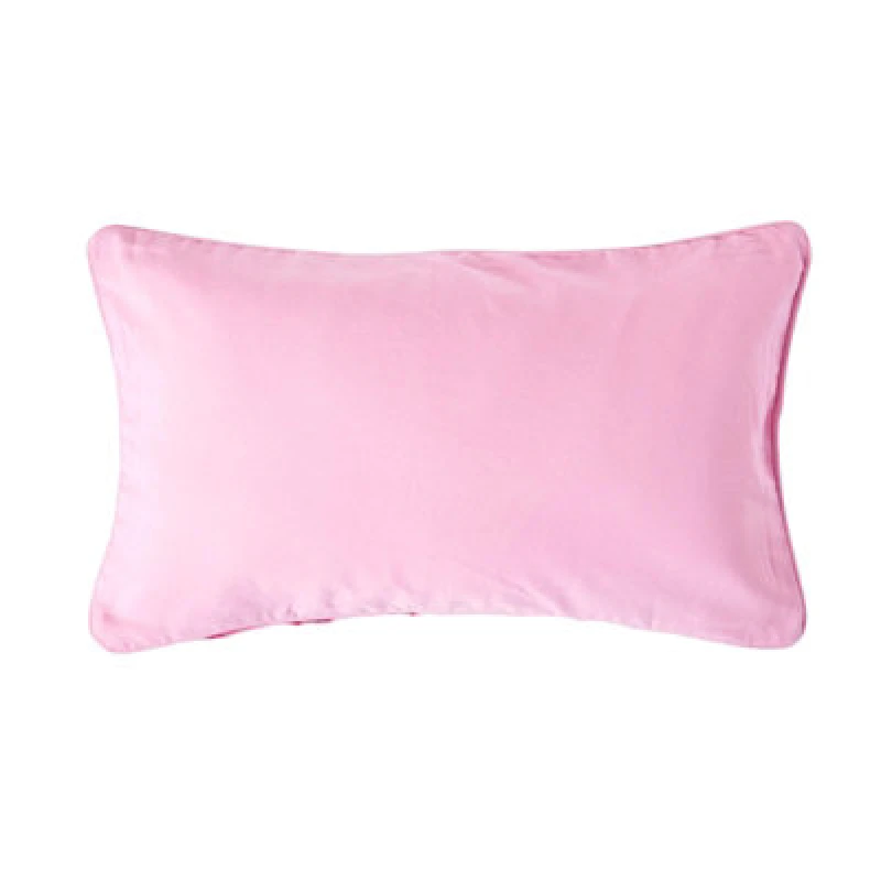 Image of Homescapes Cotton Plain Pink Rectangular Cushion Cover, 30 X 50 Cm