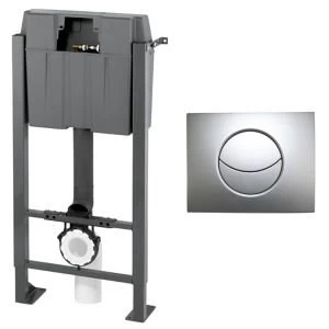 Image of Cooke Lewis Grey Wall mounted Toilet frame concealed cistern