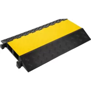 Image of VEVOR 2 Channel Cable Protectors Rubber Cable Ramps 22000 lbs/10000 kg Per Axle Protective Cable Wire Cord Ramp Driveway Rubber Traffic Speed Bumps