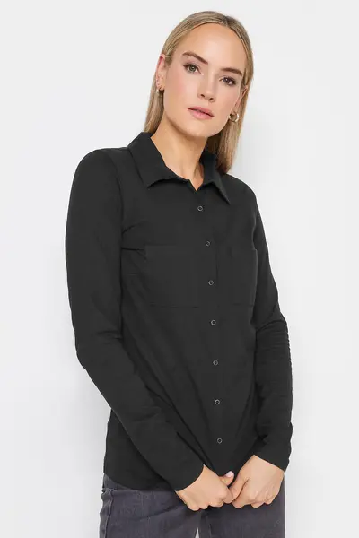 Image of Long Tall Sally Tall Cotton Shirt Black