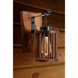 Image of Alk?m ceviz ah?ap kafesli aplik Brown Wall Lamp