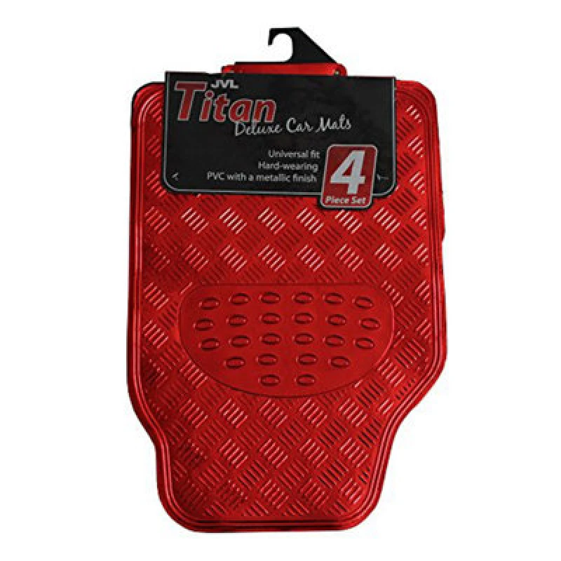 Image of JVL Titan Car Mat Set - Red Red