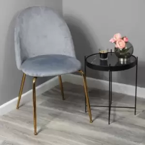 Image of Native Home & Lifestyle Grey Velvet Gatsby Styled Dining Chair