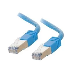 Image of C2G 20m Shielded Cat5E Moulded Patch Cable - Blue
