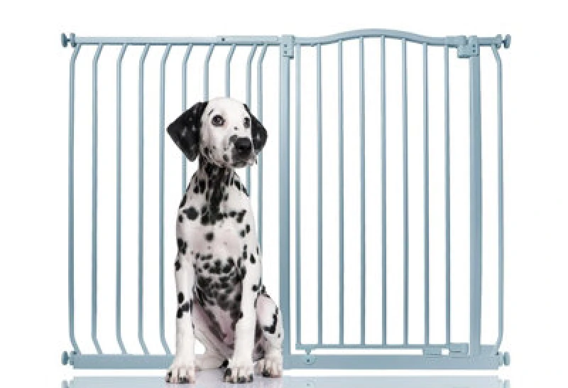 Image of Bettacare Extra Tall Curved Top Dog Gate, 125Cm - 134Cm, Matt Grey, Extra Tall 100Cm In Height, Pressure Fit Pet Gate