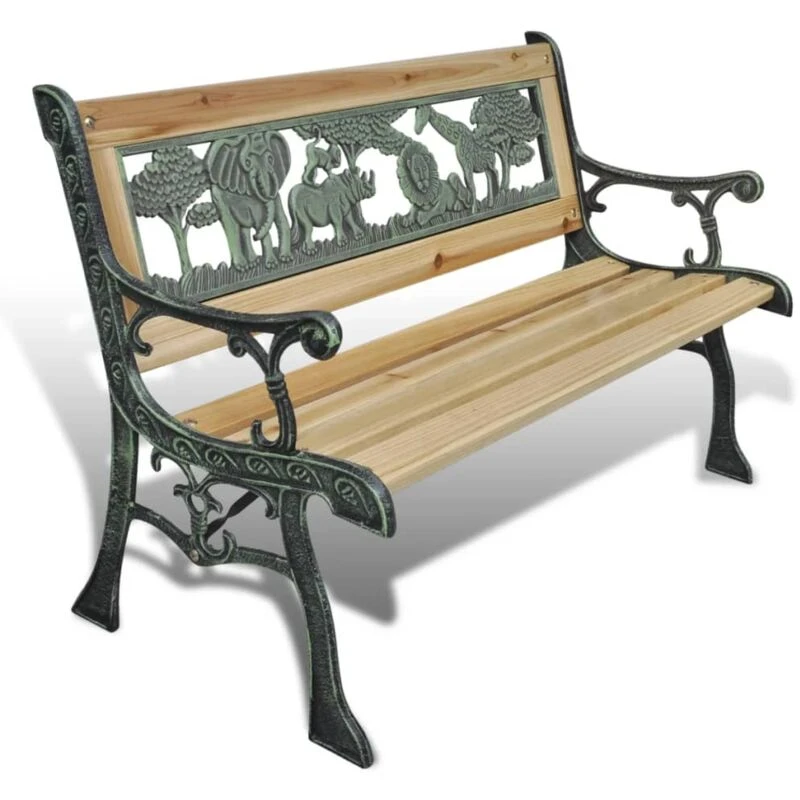 Image of vidaXL Children Garden Bench 84cm Wood Outdoor Patio Park Yard Seat Chair