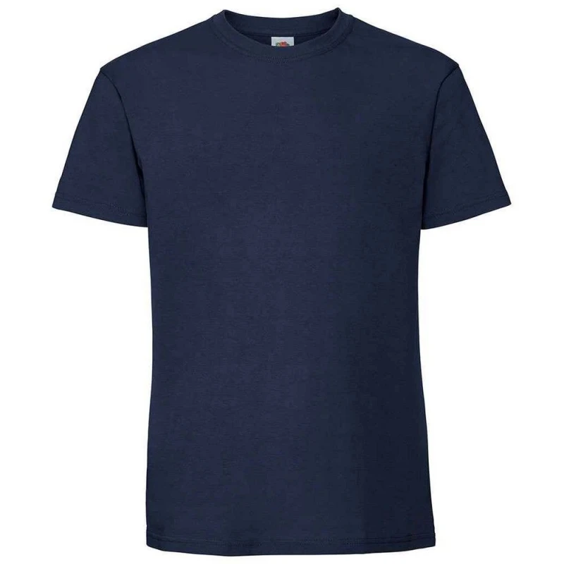 Image of Fruit Of The Loom Fruit of the Loom Men Ringspun Premium T-Shirt in Mid Navy Size: Small Mid Navy S Male 5063527582027