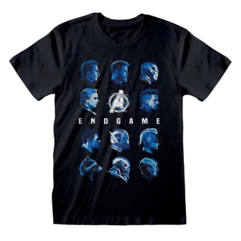Image of Avengers Endgame - Tonal Heads Unisex Medium T-Shirt - Black