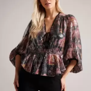 Image of Ted Baker Womens Juudie Top - Black - UK 10