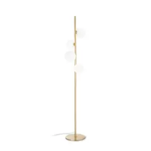 Image of PERLAGE 4 Light Multi Arm Floor Lamp Brass, In-Built Switch, Non-Dim