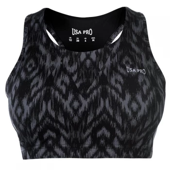 Image of USA Pro Racer Back Sports Bra - Charc Ikat
