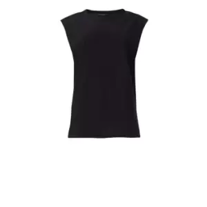 Image of French Connection Shoulder Pad Crepe Tank Top - Blue