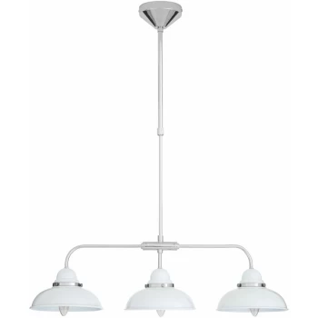 Image of Premier Housewares - Jasper White and Chrome 3 Light Pendant Light